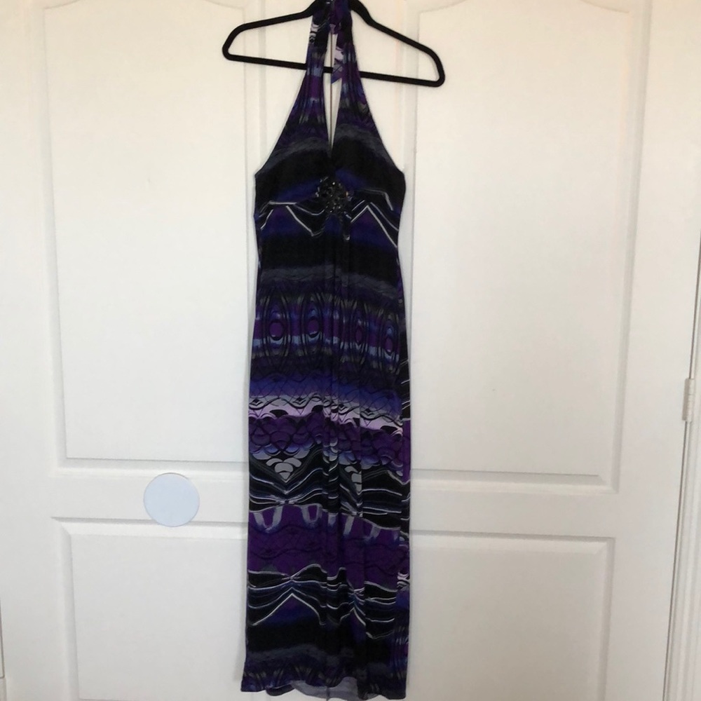 Purple Halter Maxi Dress